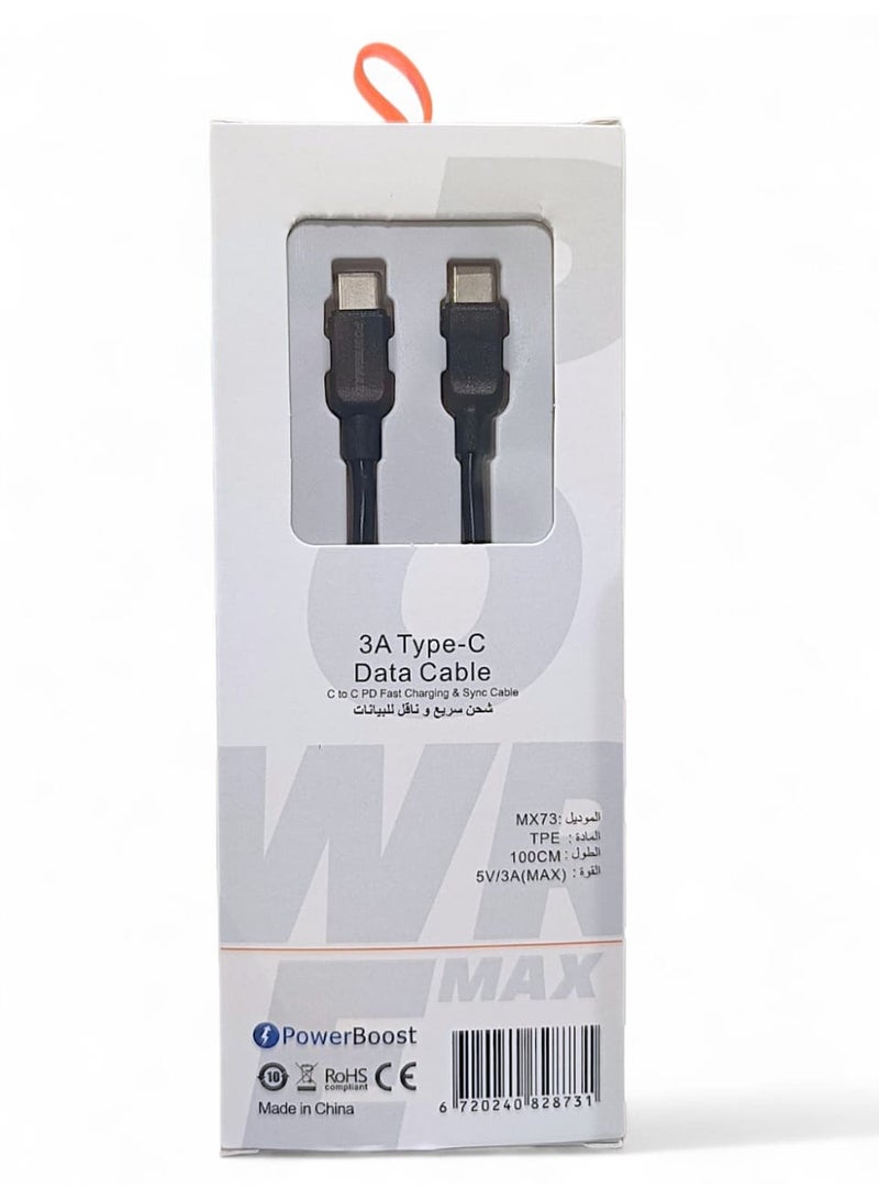PowerMax 100cm USB-C charging cable: The ideal solution for data transfer and fast charging, supporting PD 60W - Image 2